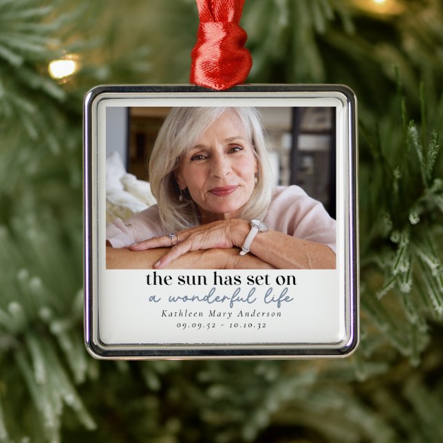 Photo Memorial Quote Metal Tree Decoration (Tree)