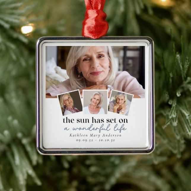 Photo Memorial Quote Metal Tree Decoration (Tree)
