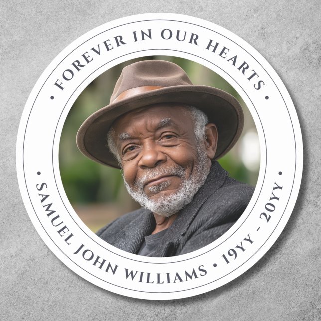 Photo Memorial Remembrance Classic Round Sticker (Creator Uploaded)