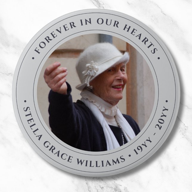 Photo Memorial Remembrance Tribute 7.5 Cm Round Badge (Photo Memorial Button)