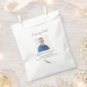 Photo Memorial Rosemary Seed Funeral Favour Bags