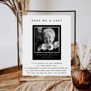 Photo Memorial Saving a Seat Wedding Sign
