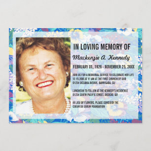 Photo Memorial Service or Funeral Invitations