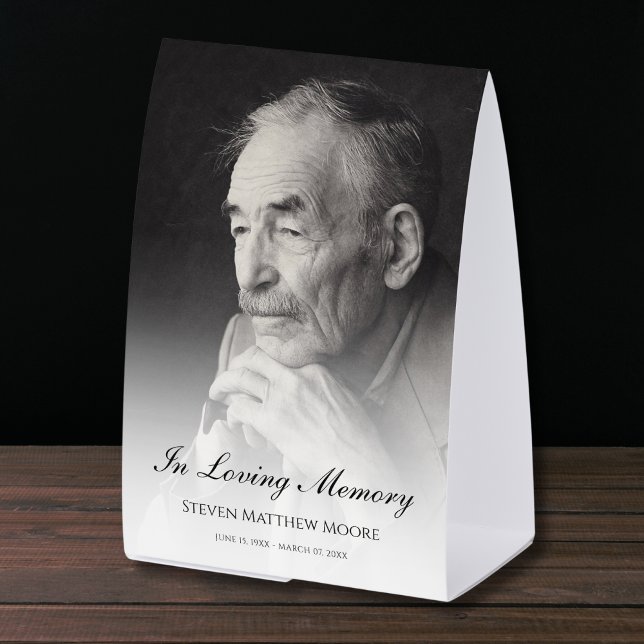 Photo Memorial Tribute Death Funeral  (Photo Memorial Table Tent)