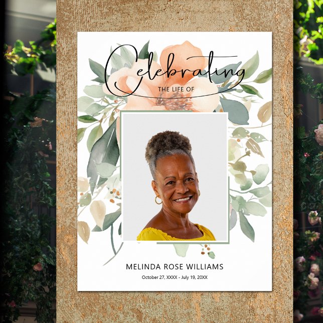 Photo Memorial Tribute Death Funeral Poster (Celebration of Life photo memorial funeral poster - INSTANT DOWNLOAD or PRINTED (framed, too))