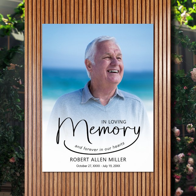 Photo Memorial Tribute Death Funeral Poster (Celebration of Life photo memorial funeral poster - INSTANT DOWNLOAD or PRINTED (framed, too))