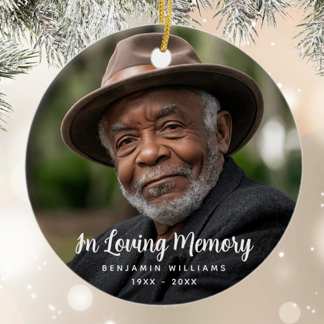 Photo Memorial Tribute Remembrance Ceramic Tree Decoration (Creator Uploaded)