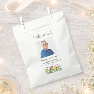 Photo Memorial Wildflower Seed Funeral Favour Bags