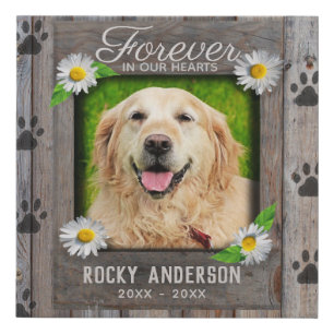 Photo Memorial with Paw Prints Canvas