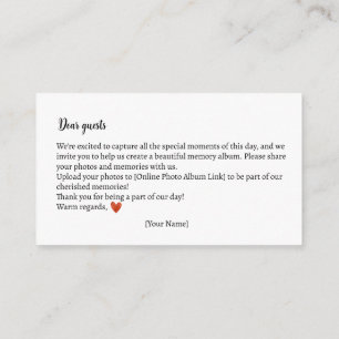 Photo Memories Autumn Teddy Bear Baby Shower Enclosure Card