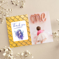 Photo Mermaid Under the Sea Gold Glitter Birthday