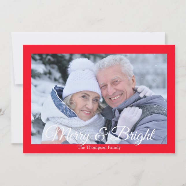 Photo Merry and Bright Holiday Card (Front)