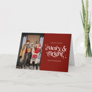Photo Merry & Bright Minimal Christmas Card