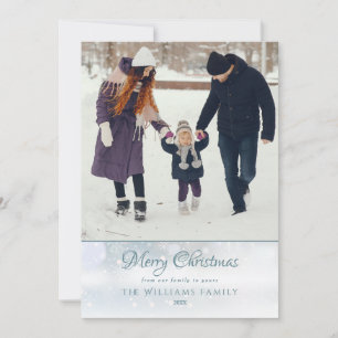 Photo Merry Christmas Elegant Winter Frost  Holiday Card