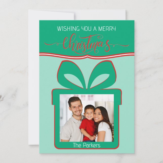 Photo Merry Christmas Flat Greeting Card (Front)