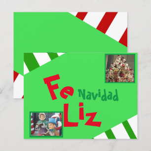 Photo Merry Christmas Spanish Xmas Lettering Holid Postcard