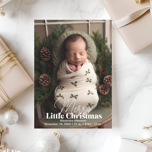 Photo Merry Little Christmas Holiday Card (Creator Uploaded)
