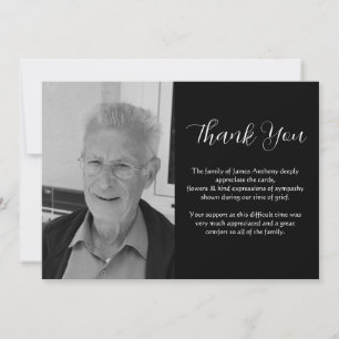 Photo Message Memorial Funeral Death Thank you Invitation