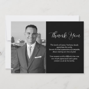 Photo Message Memorial Funeral Death Thank you Invitation