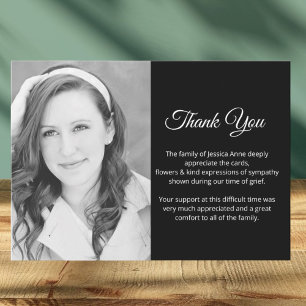 Photo Message Memorial Funeral Death Thank you Invitation