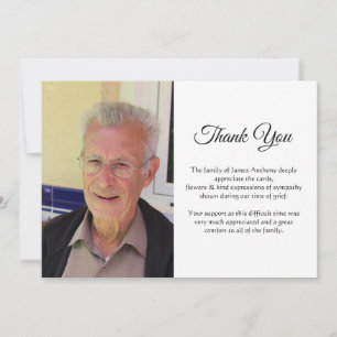 Photo Message Memorial Funeral Death Thank you Invitation