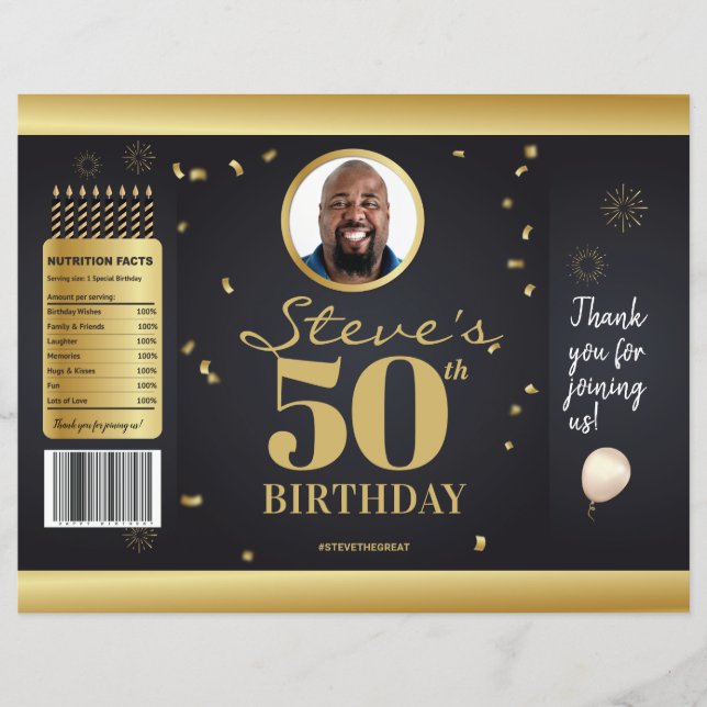 Photo Milestone Birthday Chip Bag Wrappers (Front)