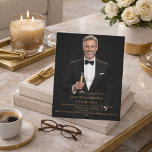 Photo milestone birthday gold invitation<br><div class="desc">Celebrate a milestone birthday in style with this elegant photo birthday invitation designed for men. Featuring a full-photo layout and refined typography, this invitation is perfect for formal celebrations such as a 40th, 50th or 60th birthday, cocktail party or black-tie inspired event. The clean, modern design allows your photo to...</div>