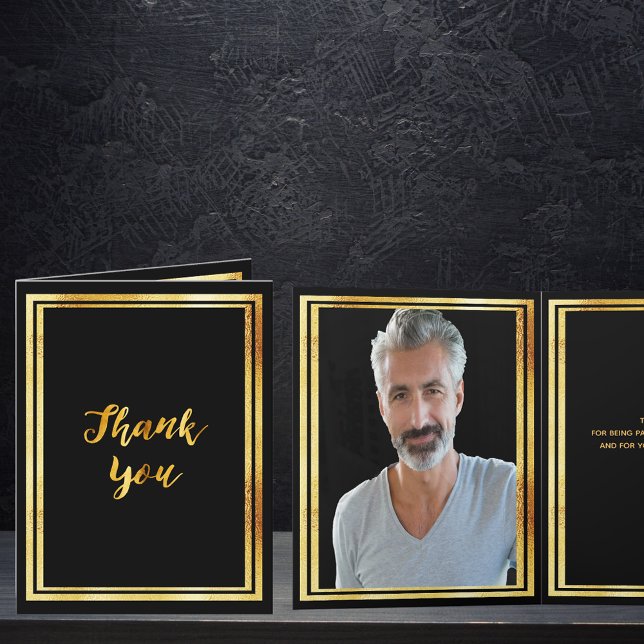 Photo milestone birthday Thank you black gold (Creator Uploaded)