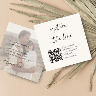 Photo Minimal Share the Love QR Code Table Cards