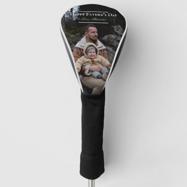 Photo Minimalist Father's Day | White Golf Head Cover (Front)