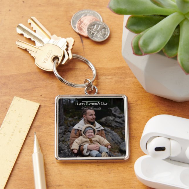 Photo  Minimalist Father's Day | White Key Ring (Desk)