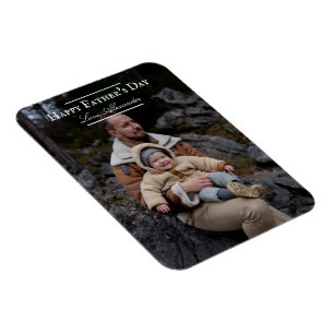 Photo Minimalist Father's Day   White Magnet