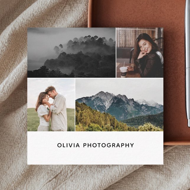 Photo Minimalist Modern Square Business Card (Creator Uploaded)