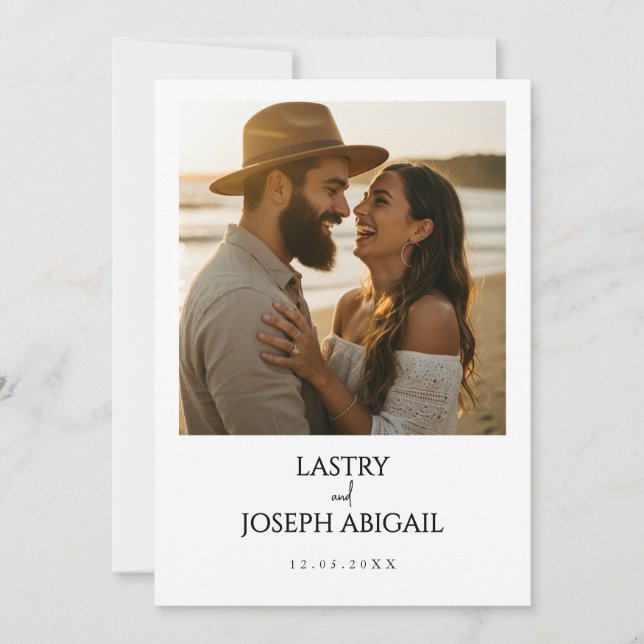 Photo Minimalist Save the Date Invitation (Front)