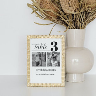  Photo minimalist  Wedding decor Table number card