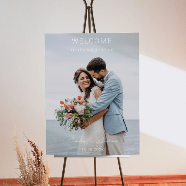 Photo Minimalist Wedding Welcome Sign (Photo Minimalist Wedding Welcome Sign)