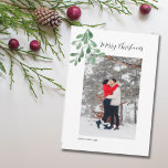 Photo Mistletoe Merry Christmas Holiday Card<br><div class="desc">Send Seasons Greetings to family and friends with this romantic Christmas Card. It is decorated with watercolor mistletoe. Easily customisable with your photo and name. For more advanced customisation of this design, Please click the "Customise" button. Because we create our artwork you won't find this exact image from other designers....</div>