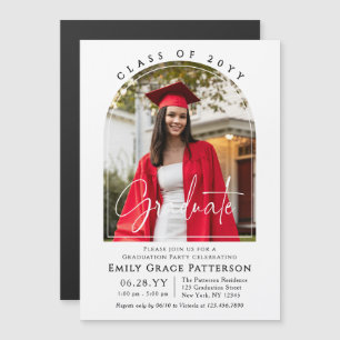 Photo Modern Arch Graduate Script Graduation Party