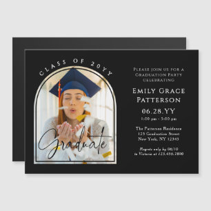 Photo Modern Arch Graduate Script Graduation Party