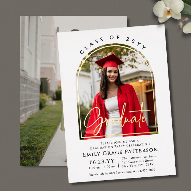 Photo Modern Arch Graduate Script Graduation Party (Creator Uploaded)