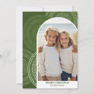 Photo modern arch Merry Christmas Abstract Circles Holiday Card