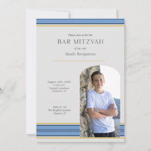 Photo Modern Bar Mitzvah Invitation
