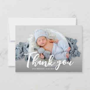 photo modern bold script birth announcement