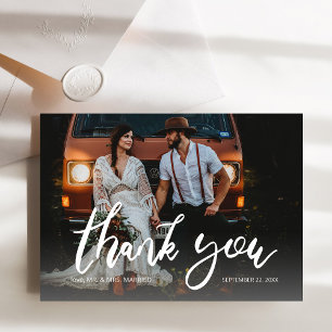  Photo Modern Calligraphy Handwriting 2  Thank You Card