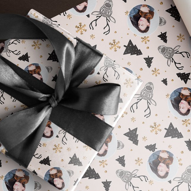 Photo Modern Christmas  Wrapping Paper (Creator Uploaded)