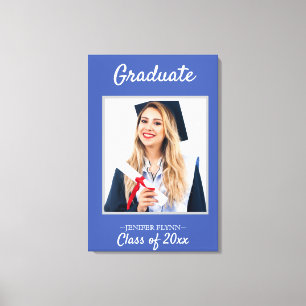 Photo Modern Classy Graduation Announcement Canvas Print