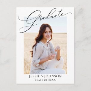 PHOTO Modern Elegant Graduation Party Invitation Postcard