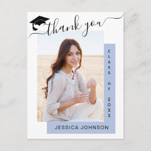 PHOTO Modern Elegant Graduation Thank You Postcar Postcard