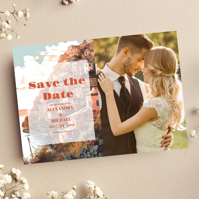 Photo Modern Elegant Italy Destination Wedding Save The Date (Creator Uploaded)