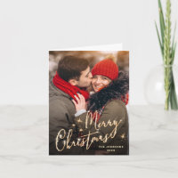 PHOTO Modern Golden Christmas Greeting